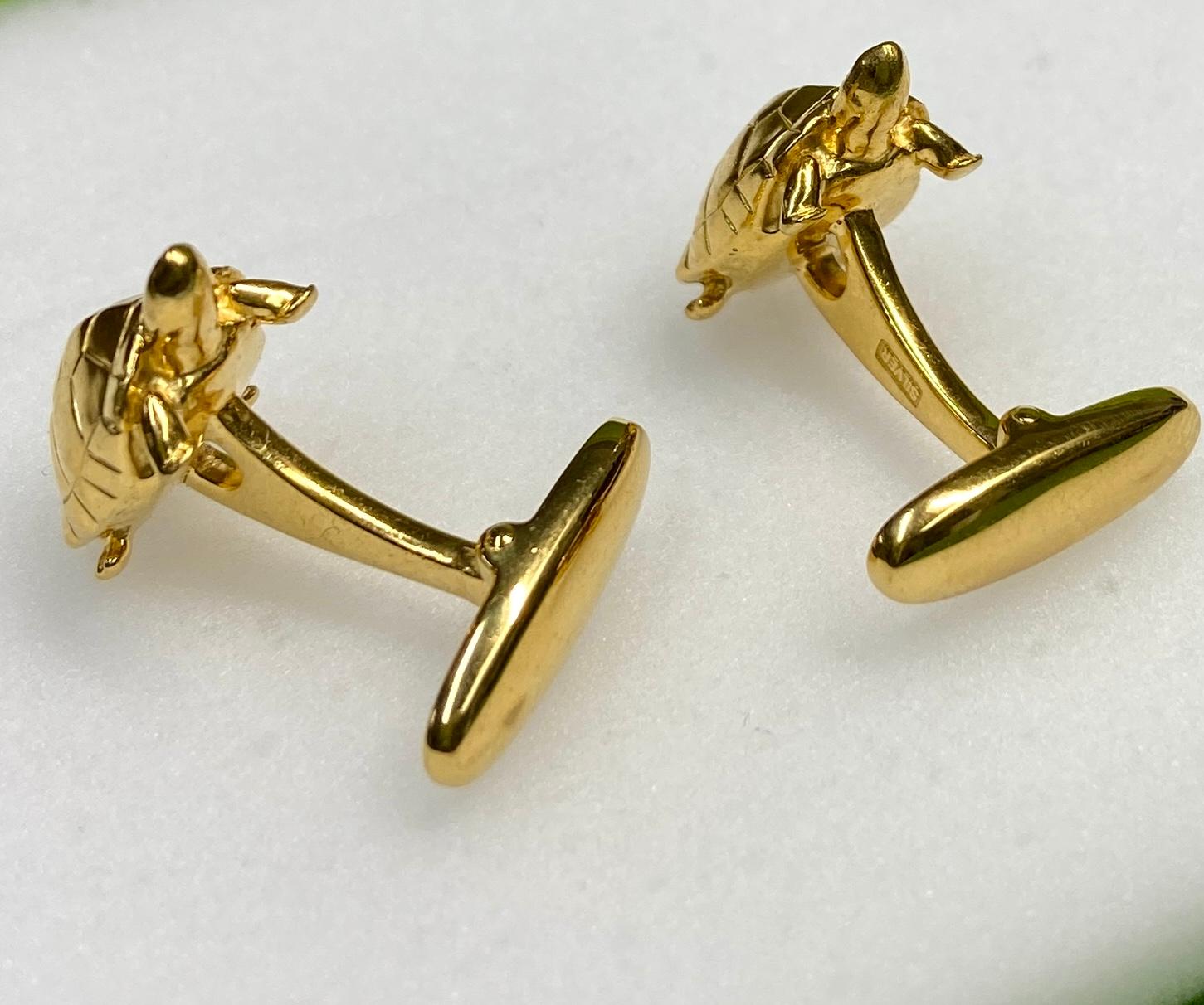 亀さんカフスボタン　k18メッキ仕様